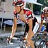 Frank Schleck zieht die Spitzengruppe w�hrend der 17. Etappe des Giro d'Italia 2005